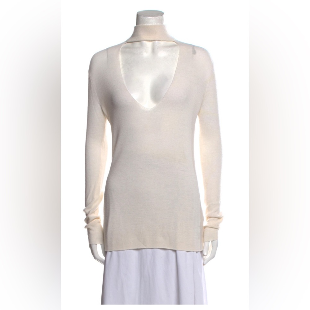 A.L.C. - Luxury Designer Merino Wool Tunic Shirt Cardigan Ivory/White